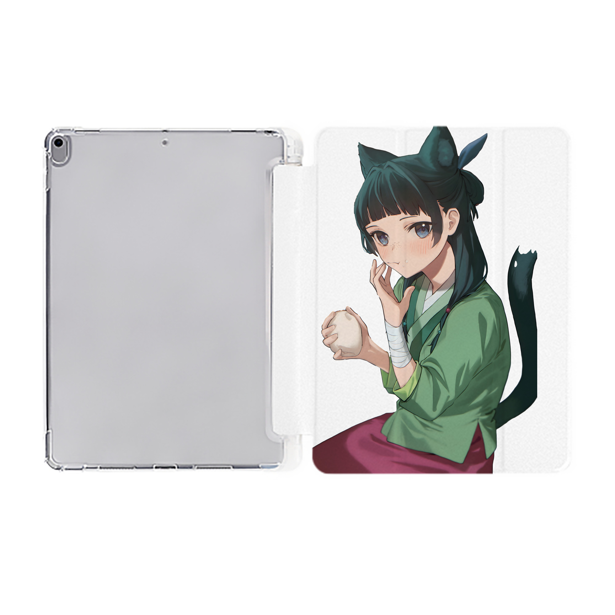 （画像用） 薬屋のひとりごと The Apothecary Diaries IPad ケース ペン収納付き 三つ折りスタンド PUレザー×シリコン 対応機種9.5/10.5/10.9インチ